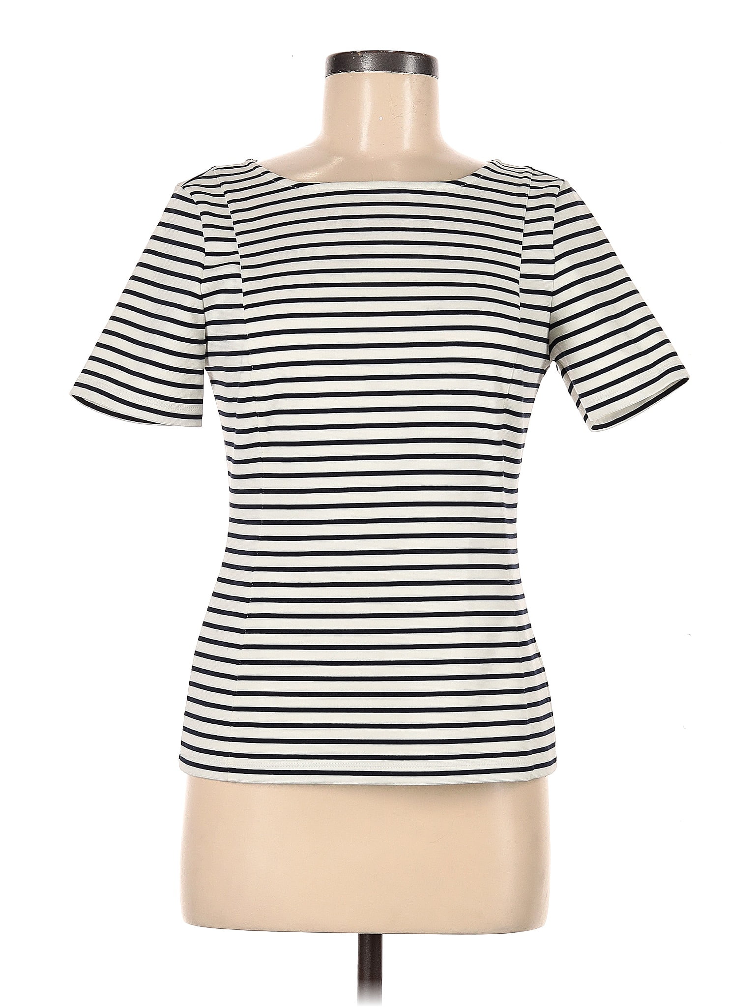 Banana Republic Stripes Ivory Short Sleeve T-Shirt Size 6 - 62% off ...