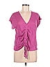 1.State 100% Linen Pink Short Sleeve Blouse Size M - photo 1