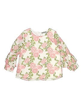 Satin Flowers 3/4 Sleeve Blouse (view 1)