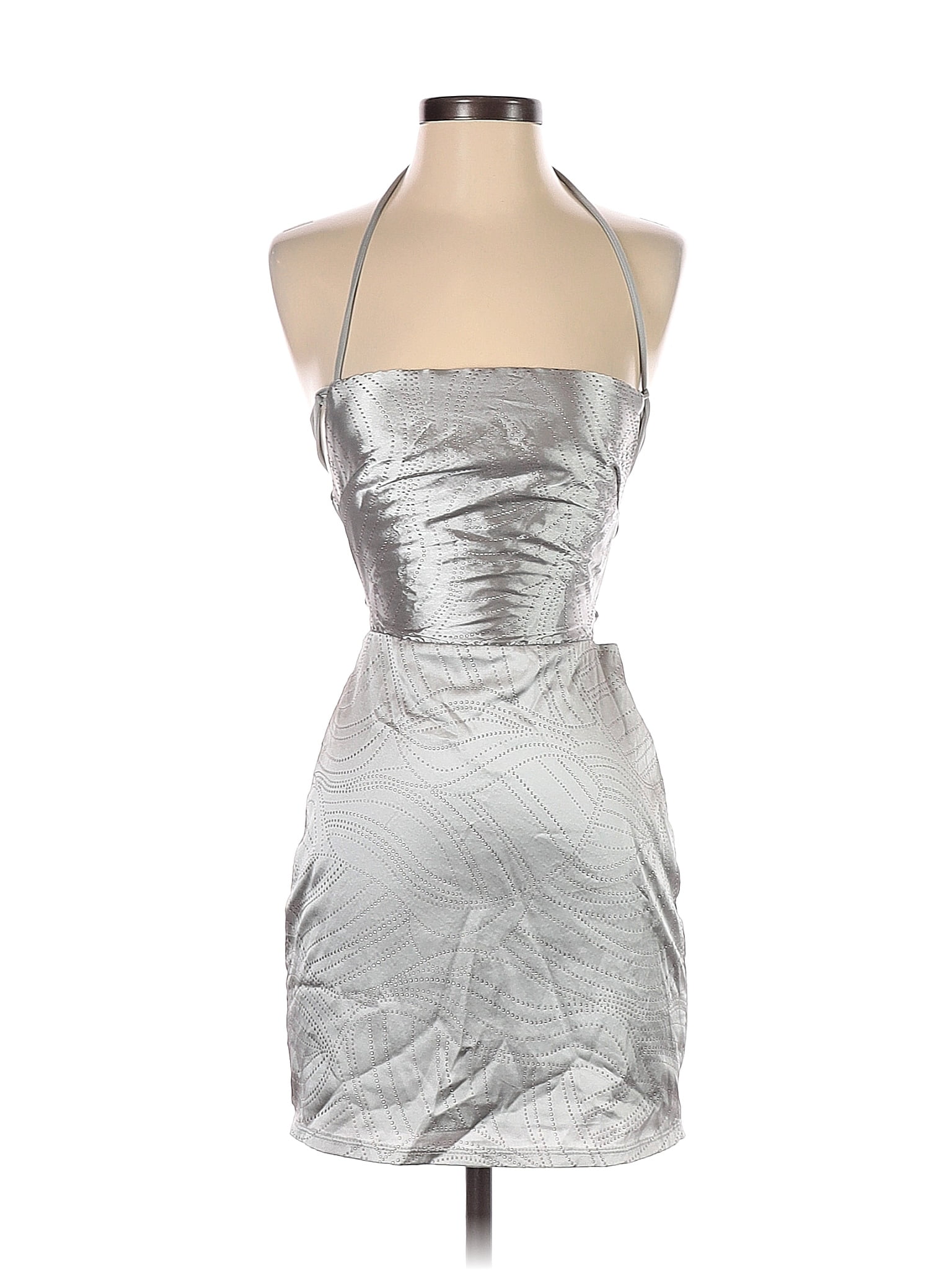 Lucy In The Sky 100 Polyester Silver Cocktail Dress Size XS 69 off