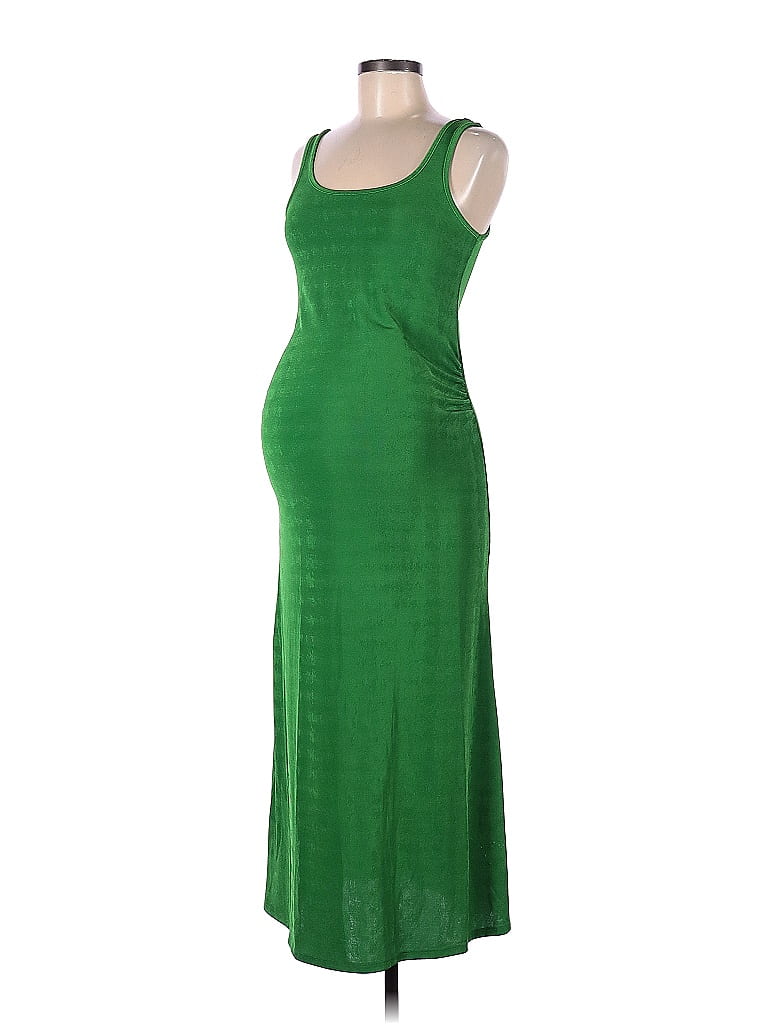 H&M Mama Solid Green Casual Dress Size M (Maternity) - photo 1