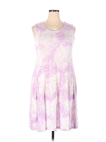 Style&Co Multi Color Purple Casual Dress Size XXL - 54% off