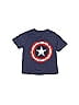 Marvel 100% Cotton Color Block Marled Blue Short Sleeve T-Shirt Size 3T - photo 1