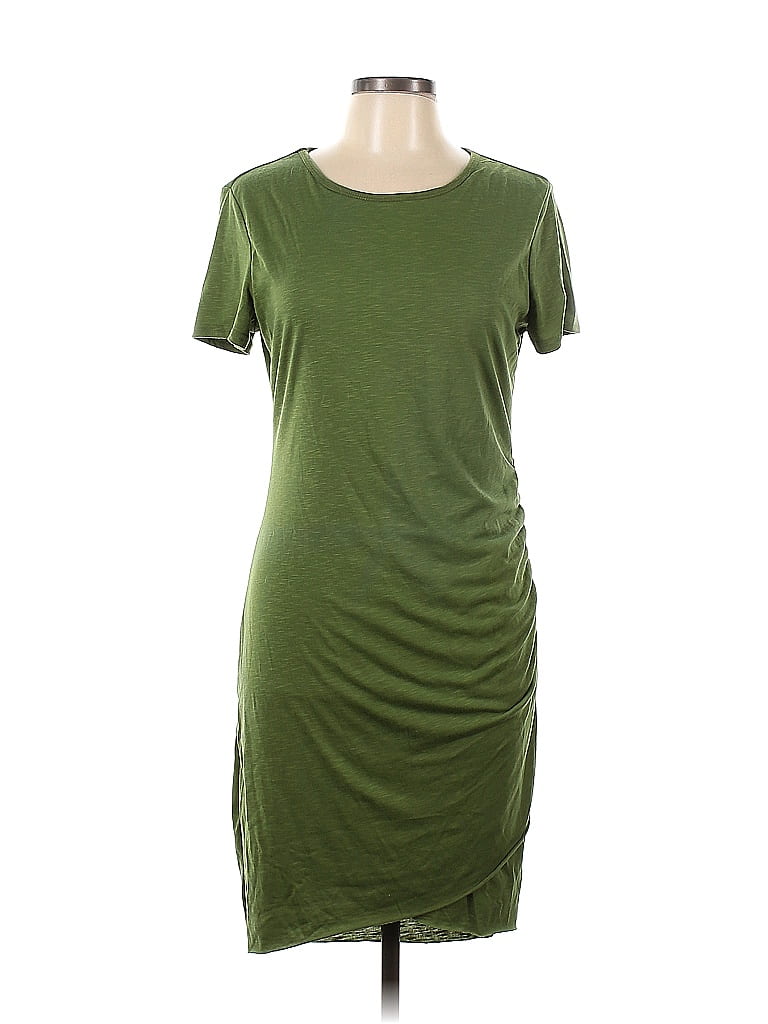 Unbranded Solid Green Casual Dress Size L - photo 1