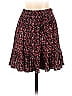 Zara Marled Floral Motif Hearts Batik Paint Splatter Print Red Casual Skirt Size S - photo 1