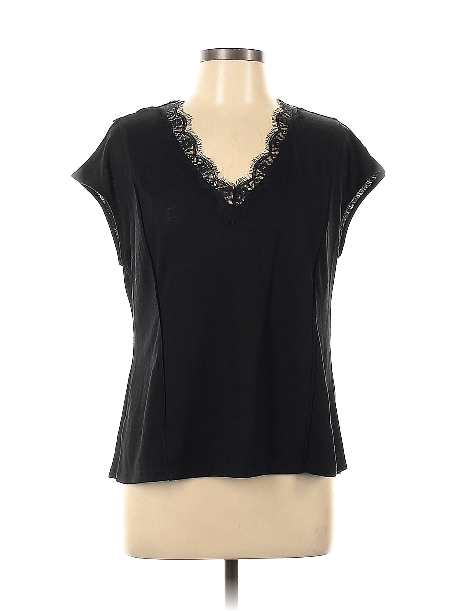 Daniel Rainn Black Short Sleeve Blouse Size L - 65% off | thredUP