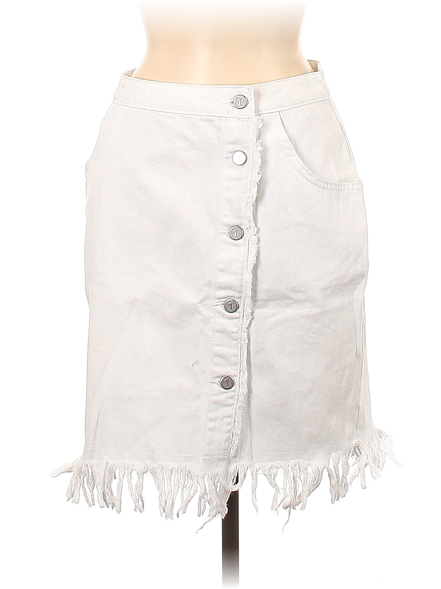 Pilcro and The Letterpress 100% Cotton White Denim Skirt Size 6 - 70% ...