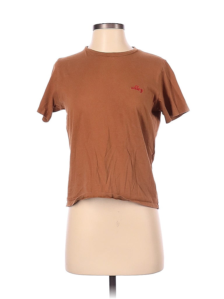 Sézane 100% Cotton Solid Brown Short Sleeve T-Shirt Size XXS - photo 1