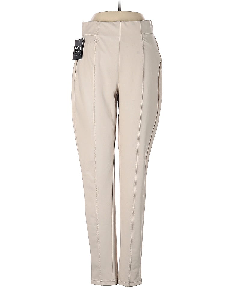 BBJ Los Angeles 100% Polyurethane Solid Ivory Faux Leather Pants Size M