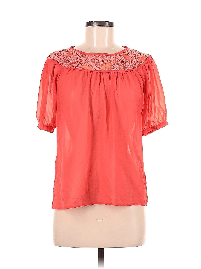 Lovely Girl 100% Polyester Red Short Sleeve Blouse Size M - photo 1