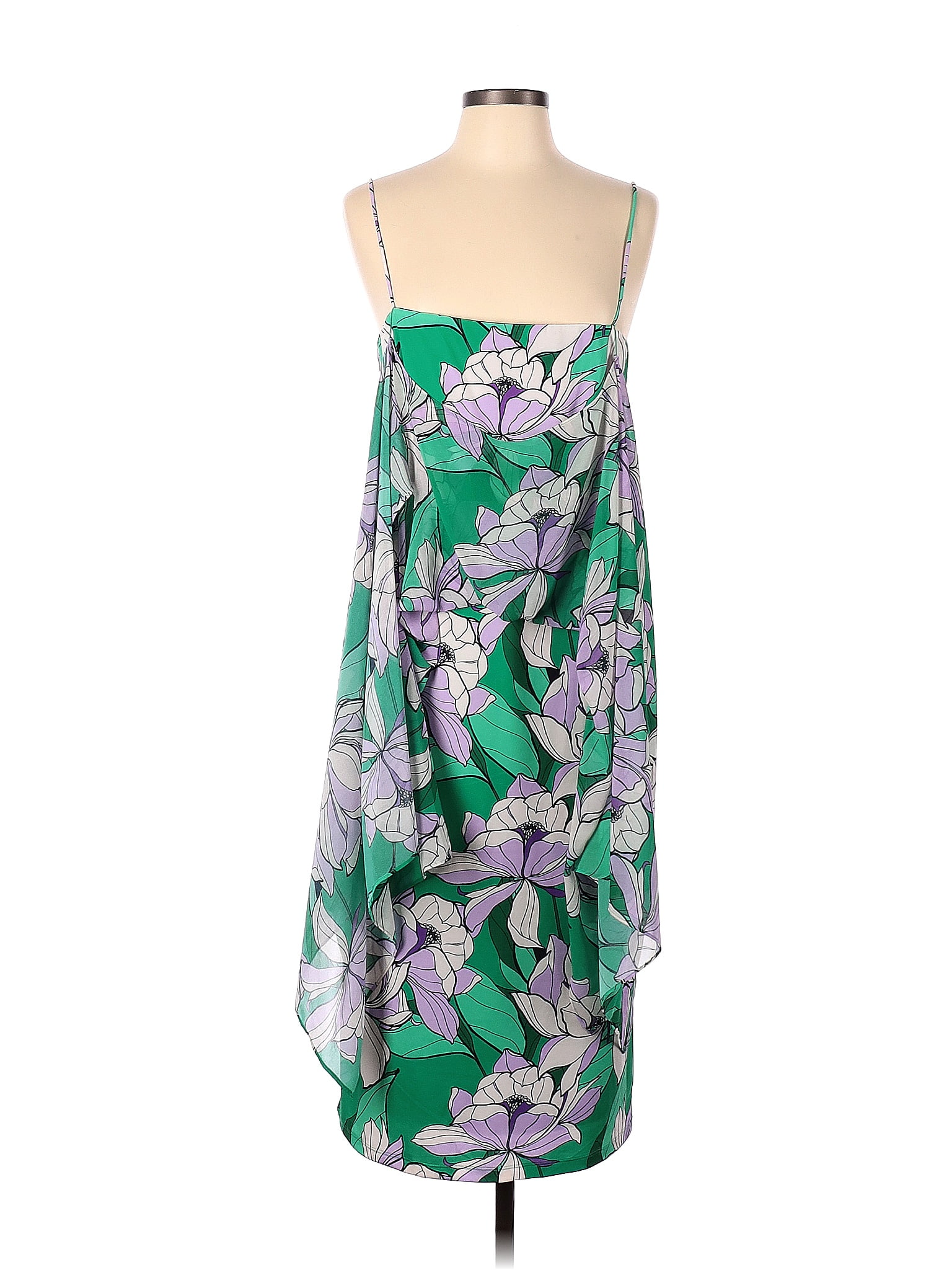 Alexia Admor Floral Multi Color Green Casual Dress Size L 87 off