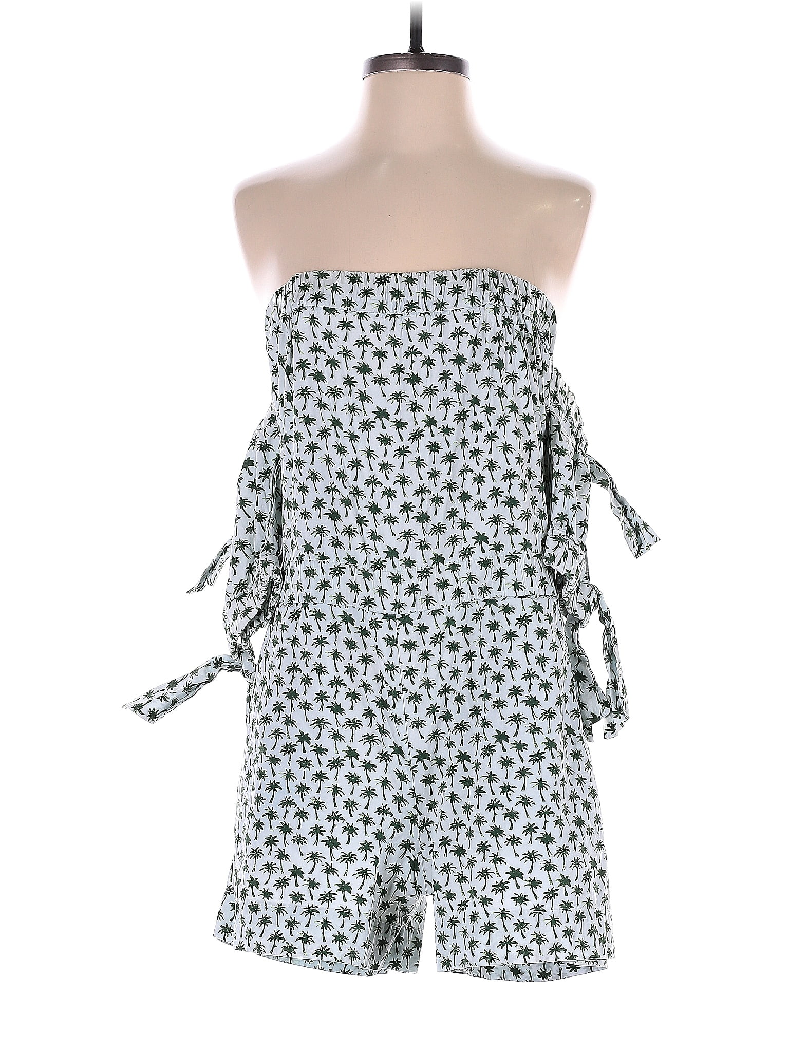 Organic Cotton Tie Back Romper- Palm Tree