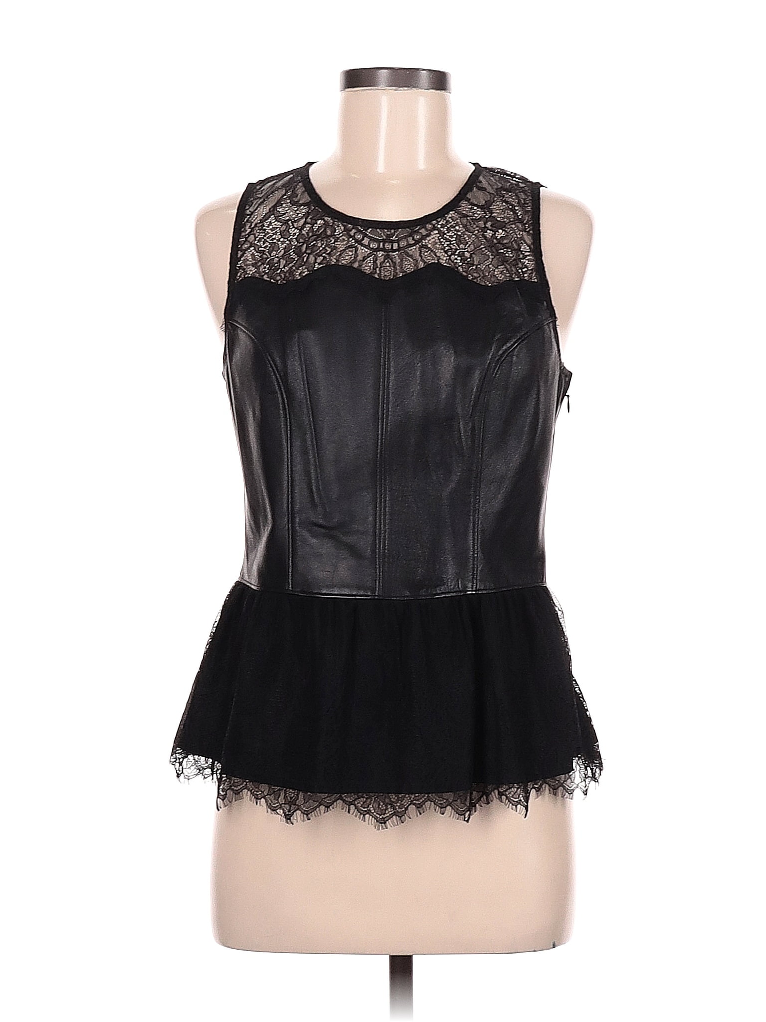 PJK Patterson J. Kincaid 100 Leather Black Leather Top Size M 80