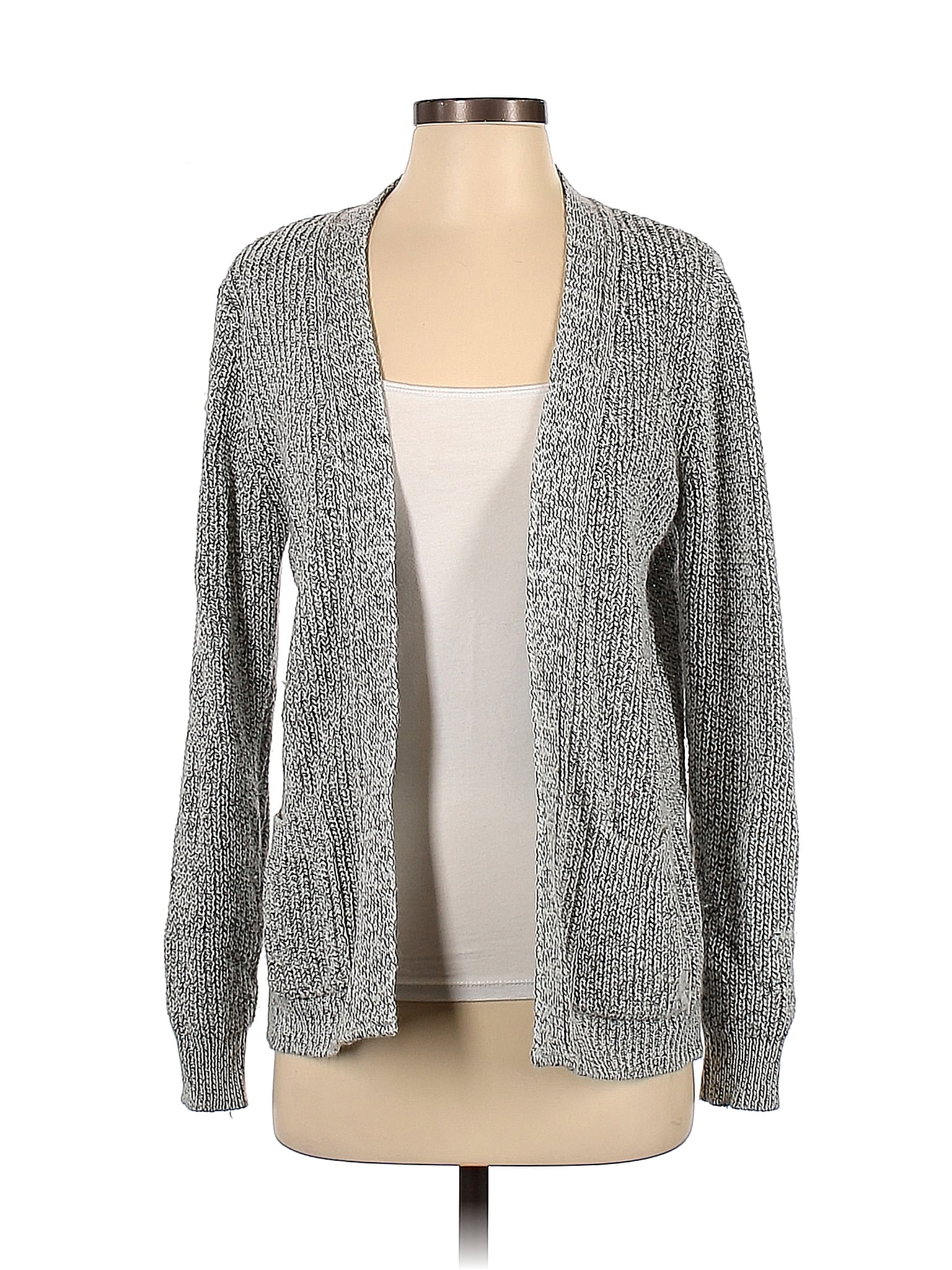 Brandy Melville Color Block Solid Gray Cardigan One Size - 60% off