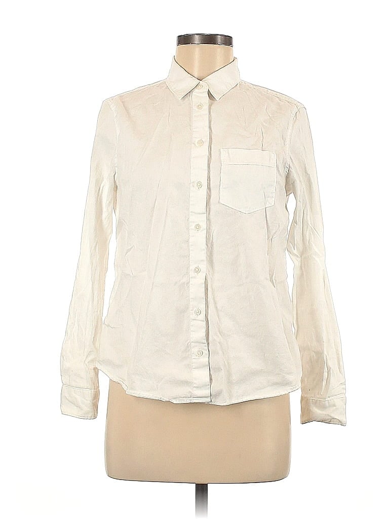 Banana Republic 100% Cotton Ivory Long Sleeve Button-Down Shirt Size S - photo 1