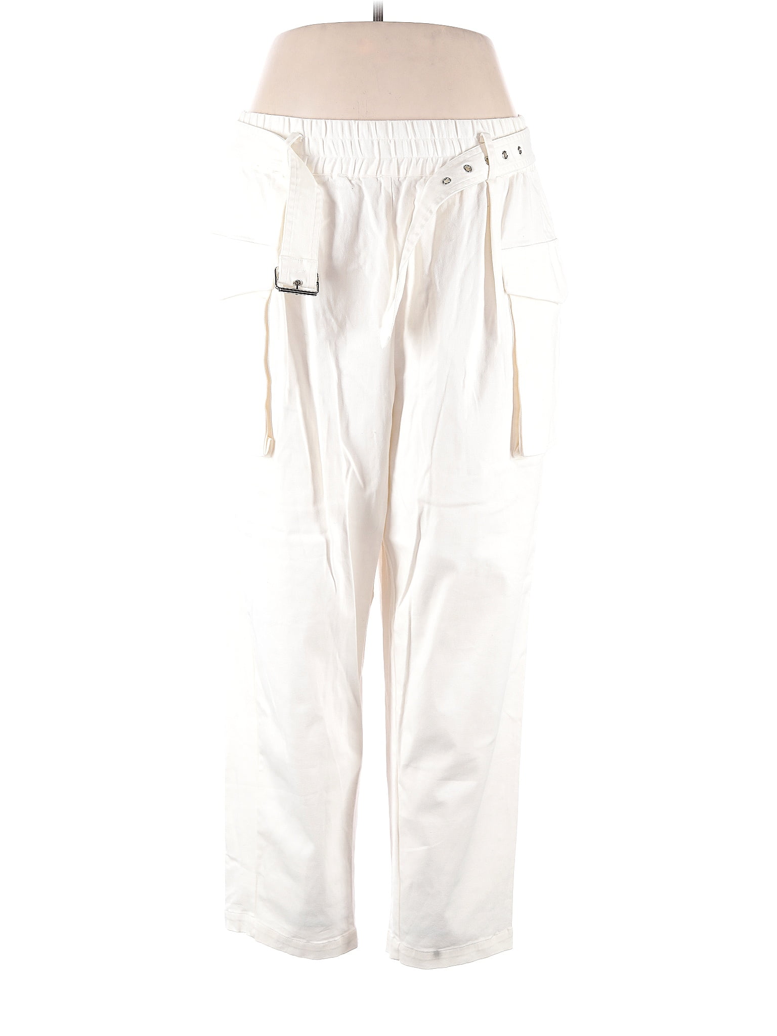 ELOQUII Solid Ivory White Casual Pants Size 16 (Plus) - 67% off | thredUP