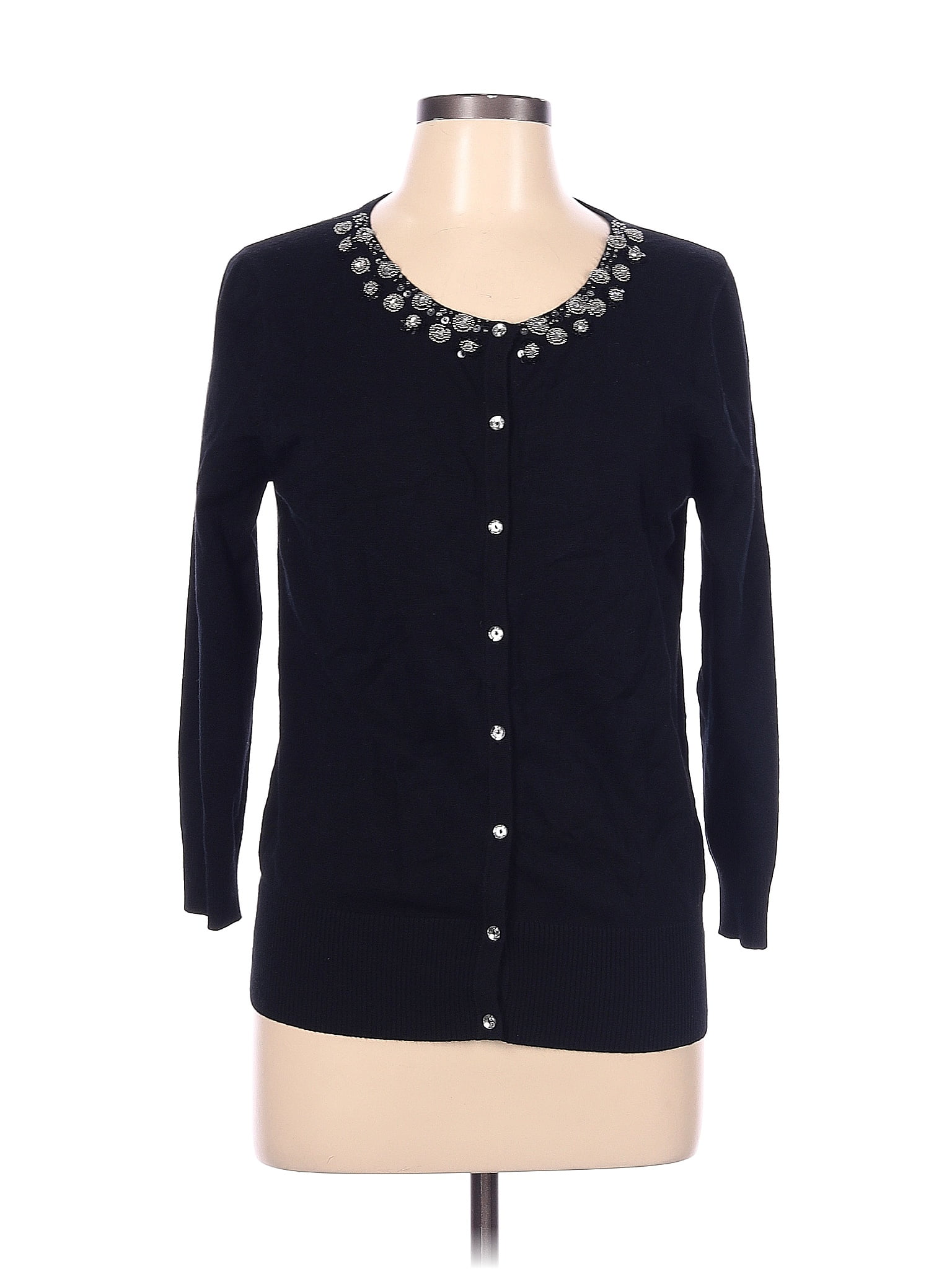 Cable & Gauge Solid Black Cardigan Size L 56 off thredUP