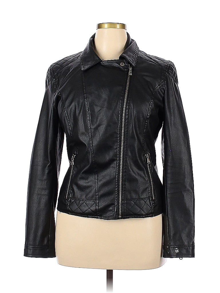 Celebrity Pink 100% Polyurethane Black Faux Leather Jacket Size XL - photo 1