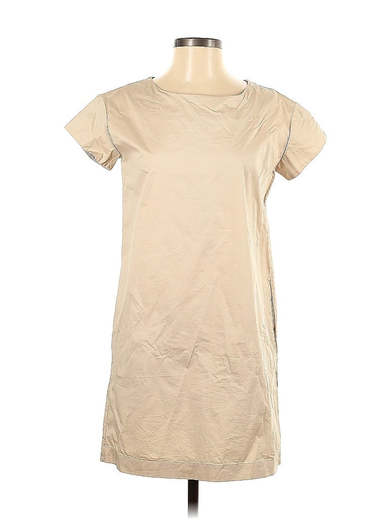 Makie 100% Cotton Solid Tan Casual Dress Size S - photo 1