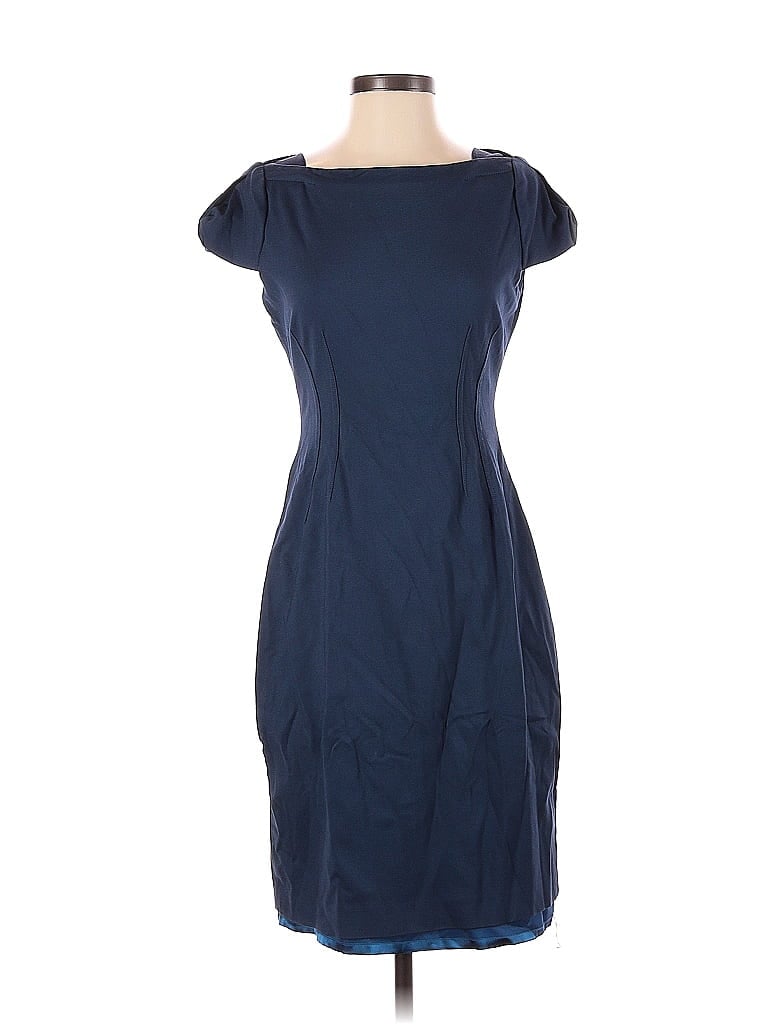 Tahari Solid Blue Cocktail Dress Size 4 - photo 1