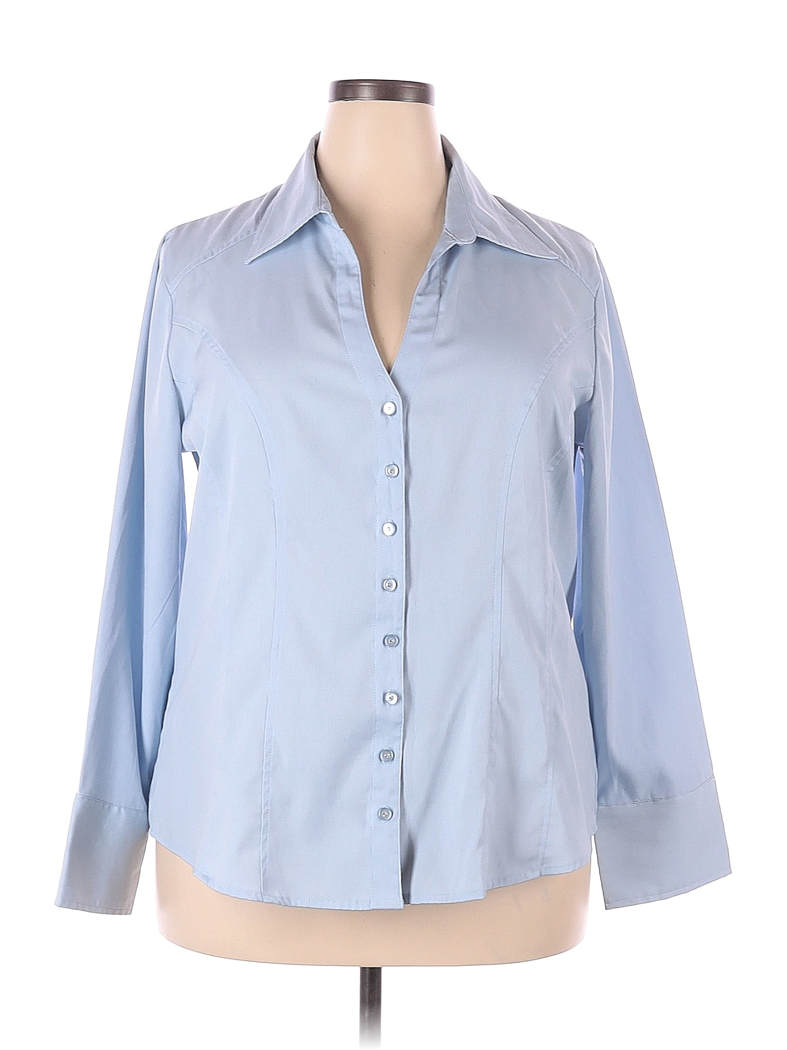 Cato Blue Long Sleeve Button-Down Shirt Size 18 - 20 (Plus) - 33% off ...