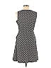 New York & Company 100% Cotton Houndstooth Argyle Checkered-gingham Grid Tweed Chevron-herringbone Graphic Polka Dots Chevron Gray Casual Dress Size M - photo 2