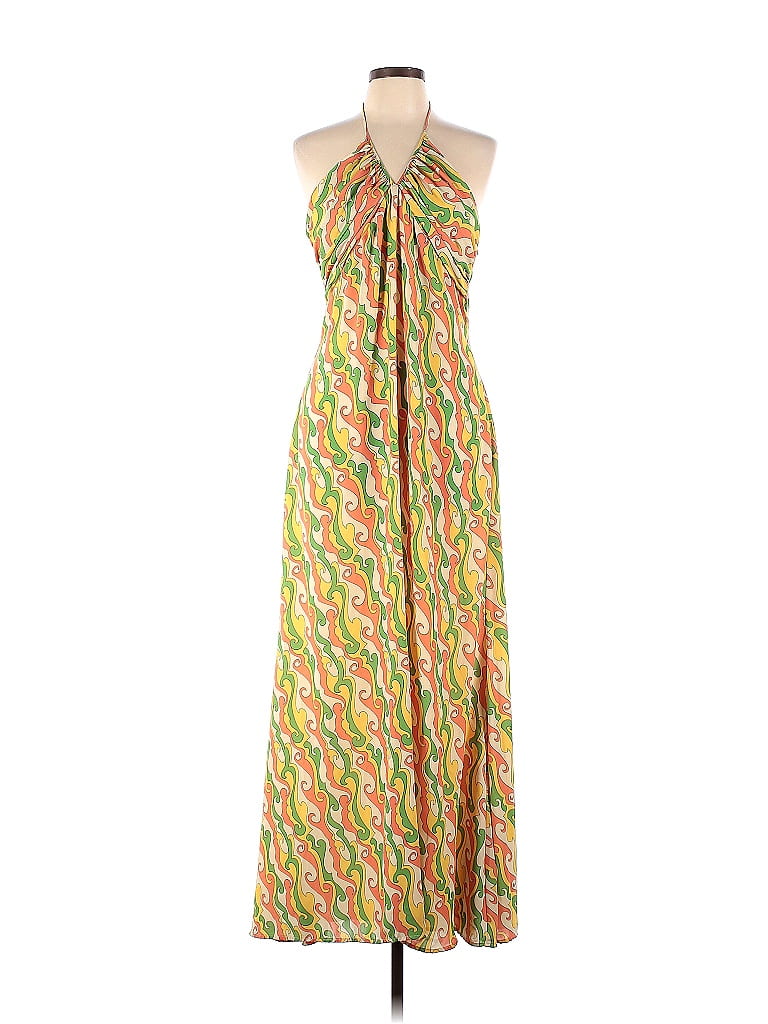 De La Vali 100% Polyester Multi Color Yellow Barbara Halter Maxi Size ...