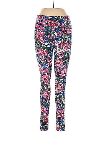 Lularoe Floral Multi Color Blue Leggings One Size - 77% off