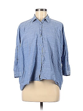Zara Basic 3/4 Sleeve Button-Down Shirt (view 1)