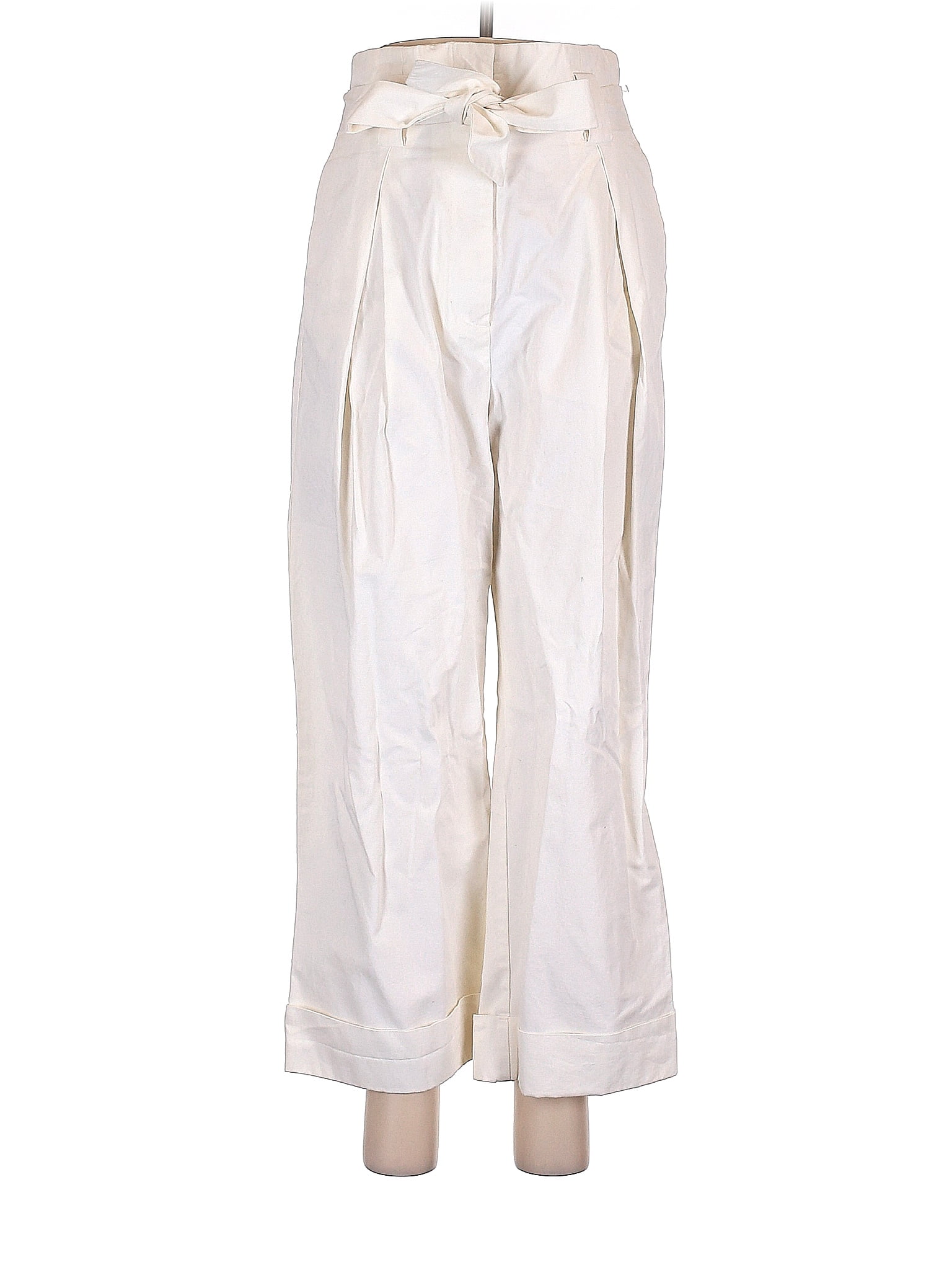 H&M 100 Cotton Solid White Ivory Dress Pants Size 6 48 off thredUP