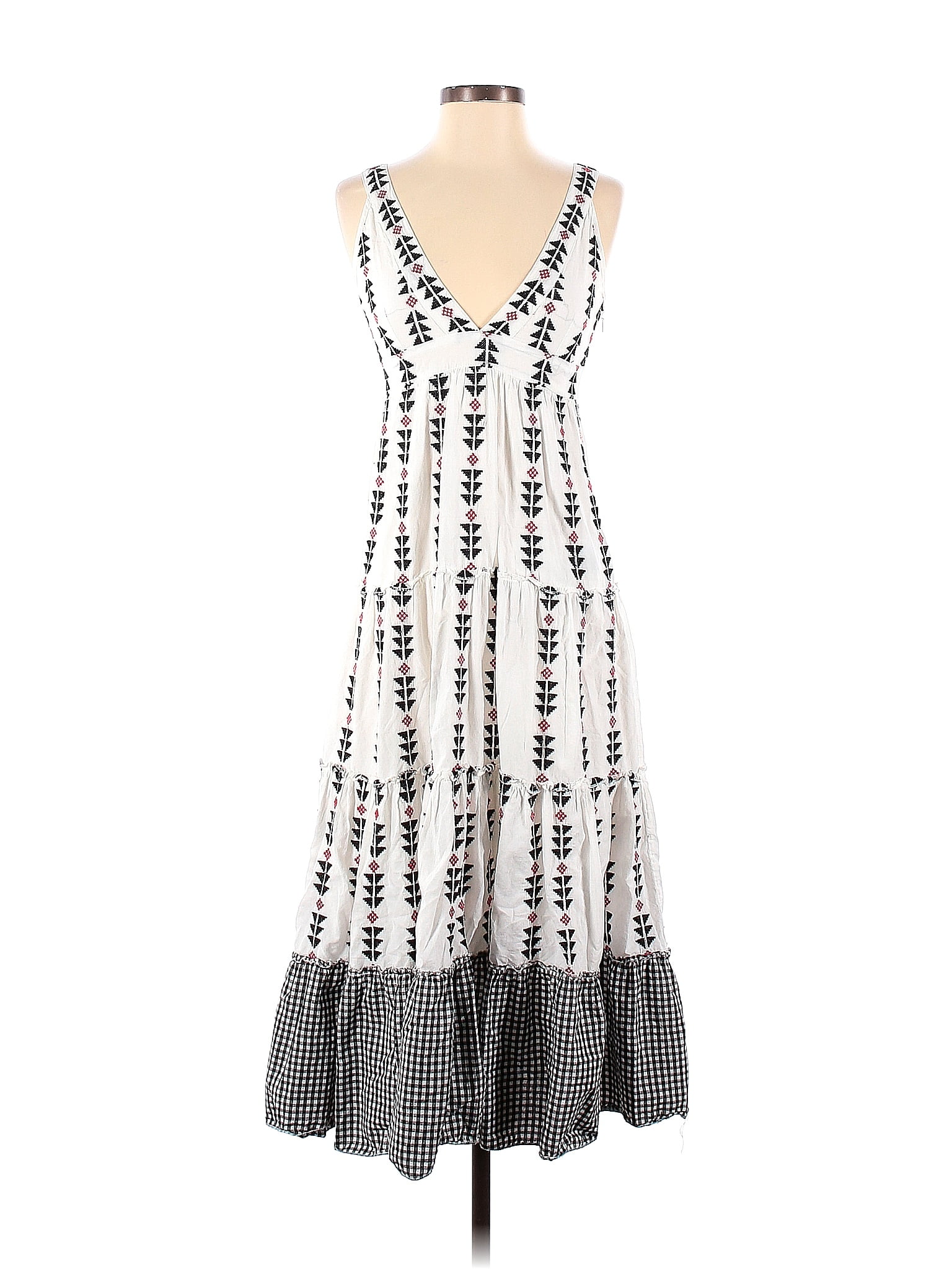 Area Stars 100% Cotton Multi Color White White Sorrento Dress Size XS ...