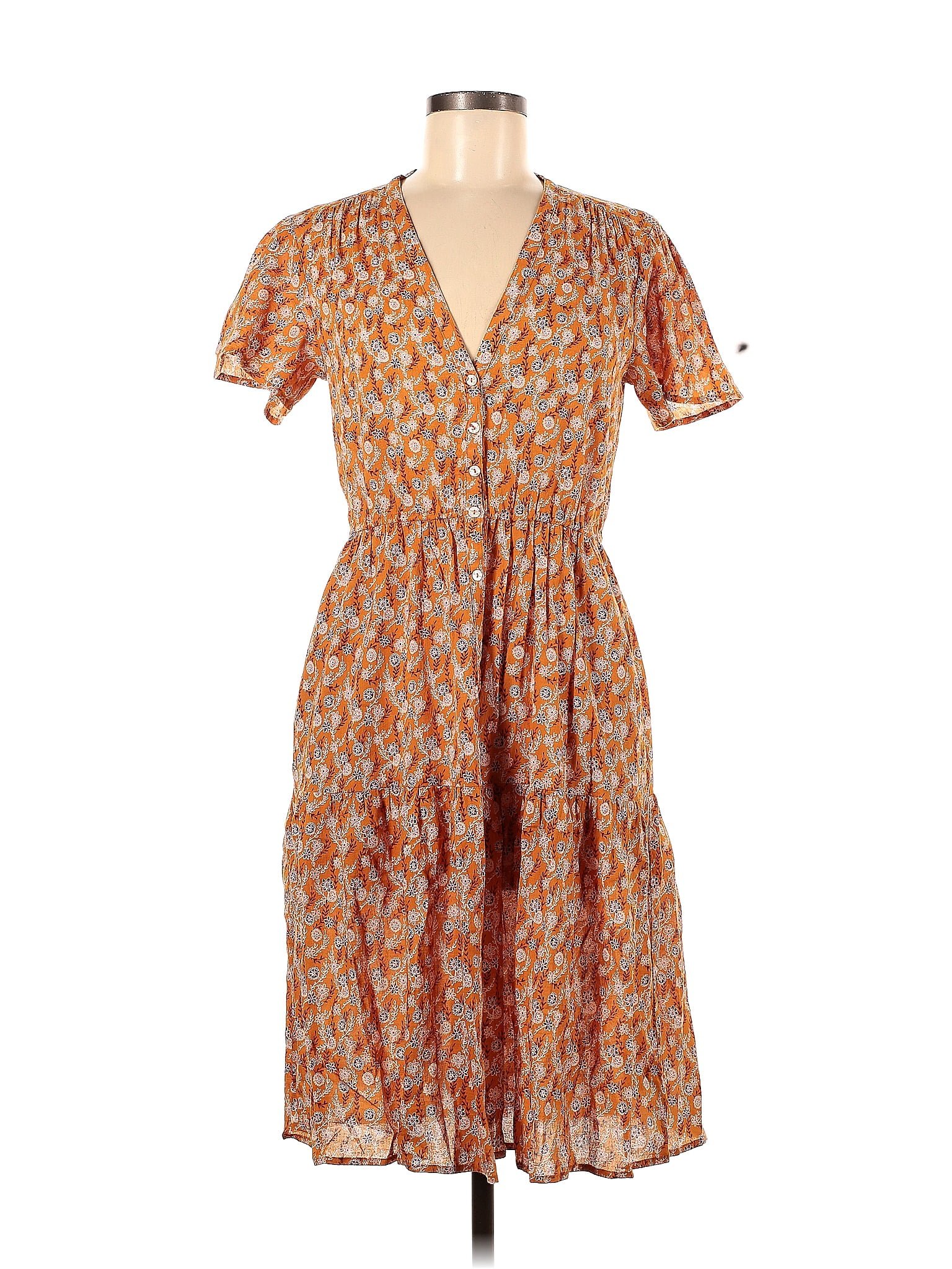 Xirena 100% Cotton Orange Casual Dress Size XS - 80% off | thredUP