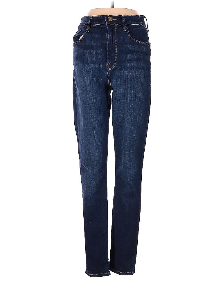 FRAME Denim Solid Blue Jeans Size 27 waist - photo 1