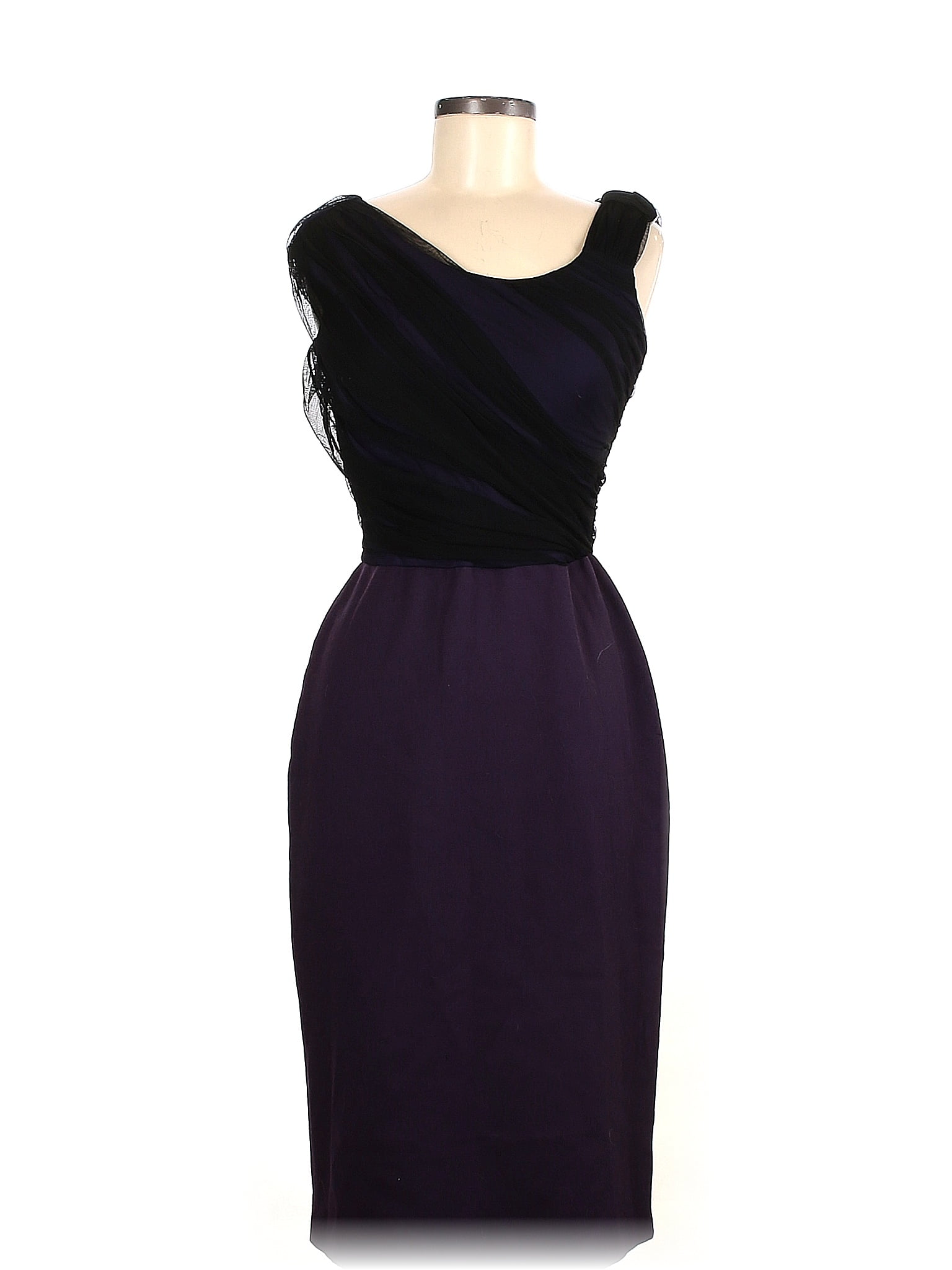 Miguelina 100 Wool Solid Multi Color Purple Cocktail Dress Size M 82