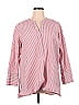 Old Navy 100% Cotton Stripes Pink Long Sleeve Blouse Size XL - photo 1