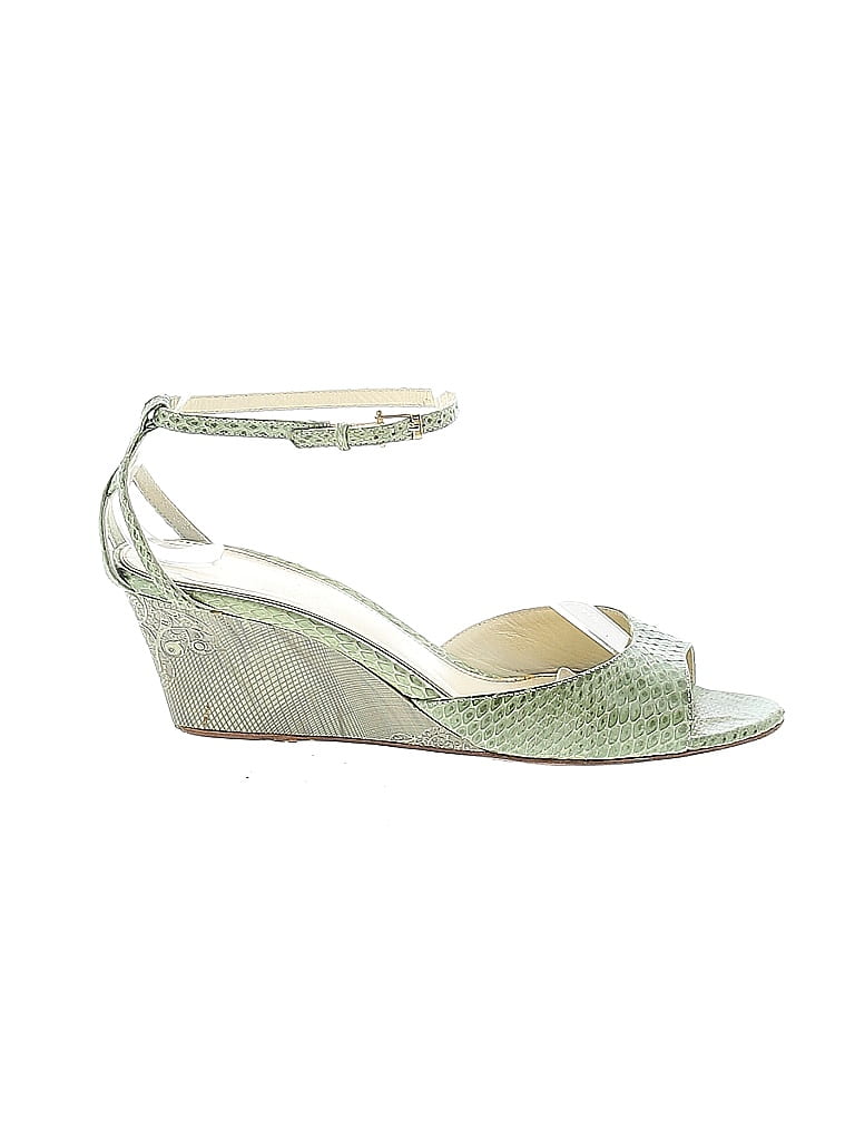 Elie Tahari Solid Green Wedges Size 37 (EU) 89 off ThredUp