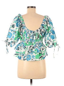 Peter Som Collective Floral Puff Sleeve Tie Top (view 2)