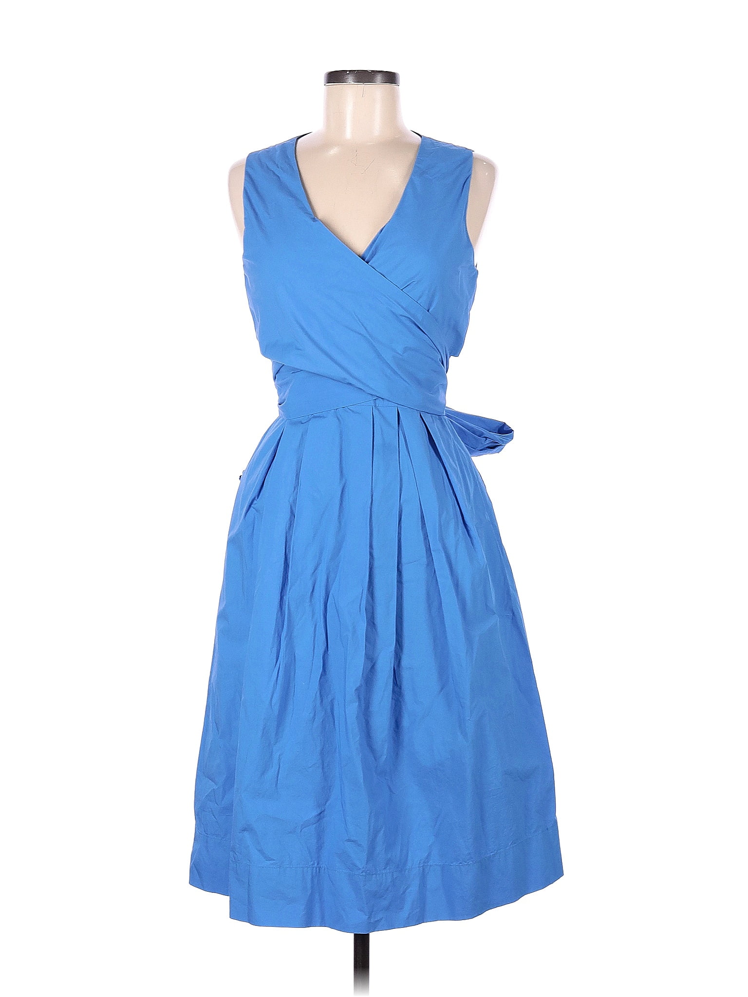 J.Crew 100 Cotton Blue Casual Dress Size 6 74 off thredUP