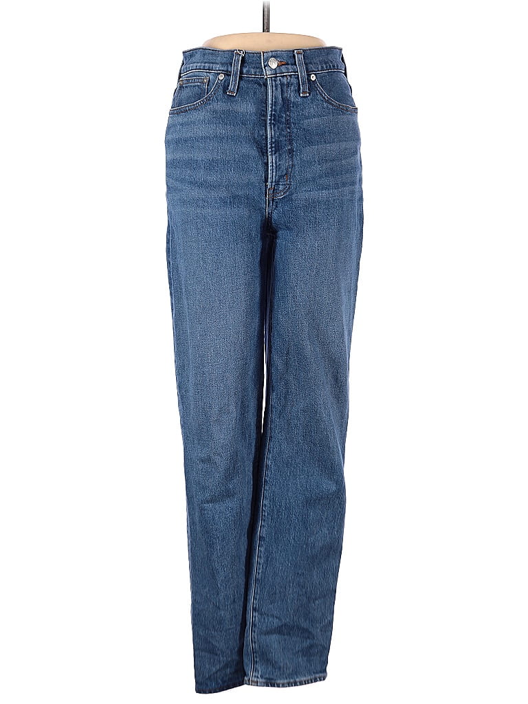 Madewell Solid Blue The Tall Perfect Vintage Straight Jean in