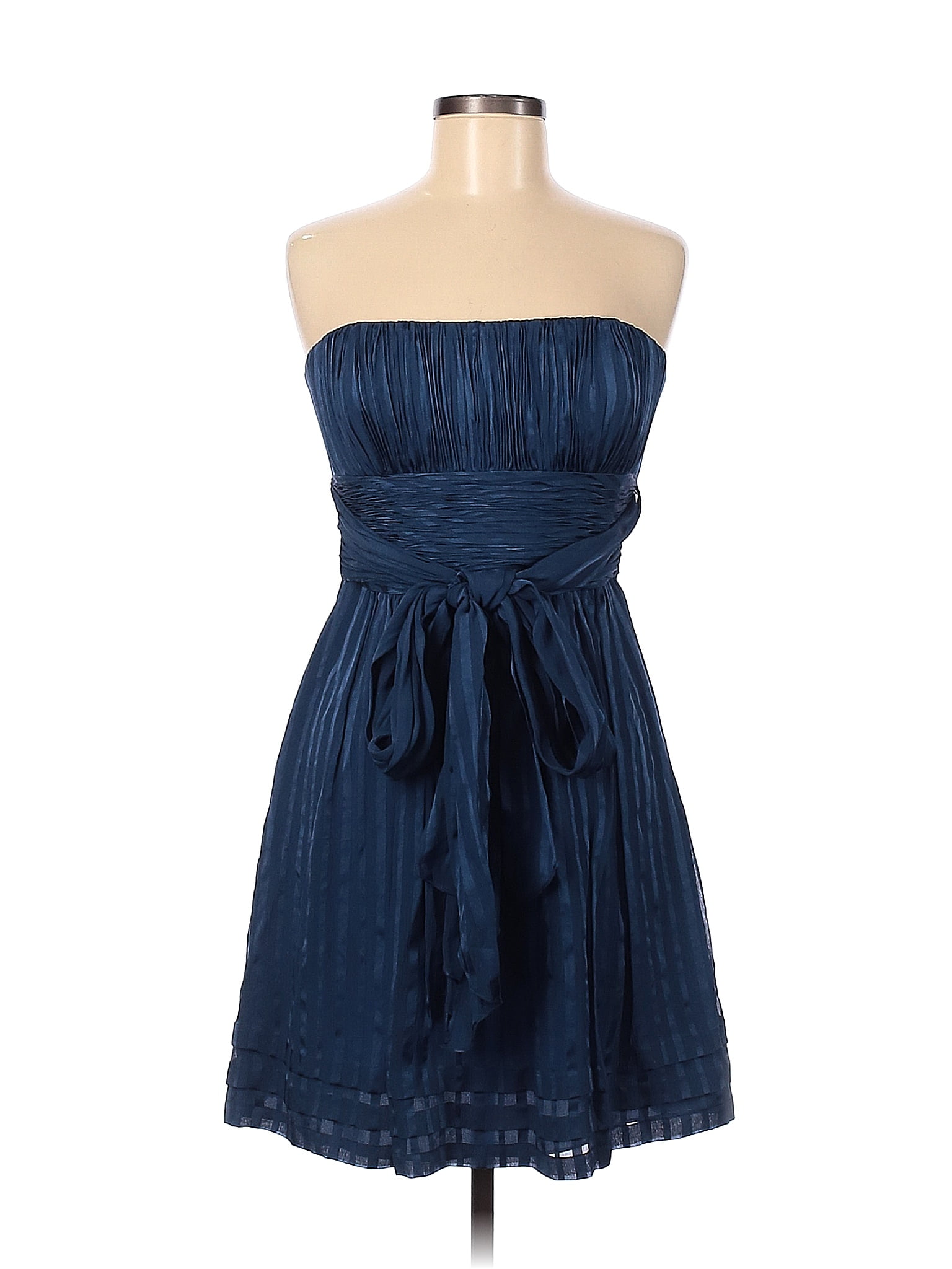 BCBGMAXAZRIA 100 Silk Solid Blue Cocktail Dress Size 6 88 off