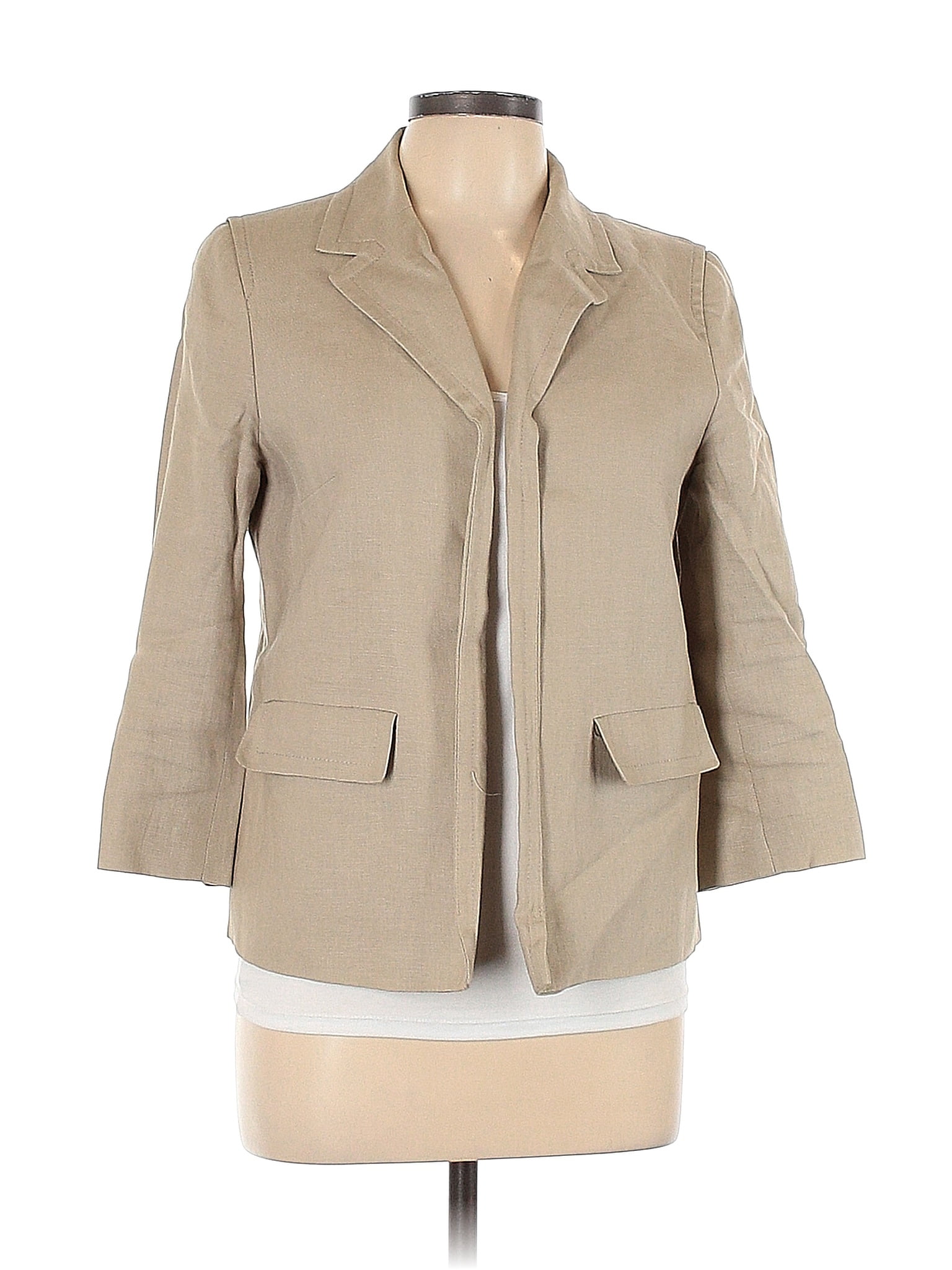 Talbots 100% Linen Tan Blazer Size 8 - 85% off | ThredUp