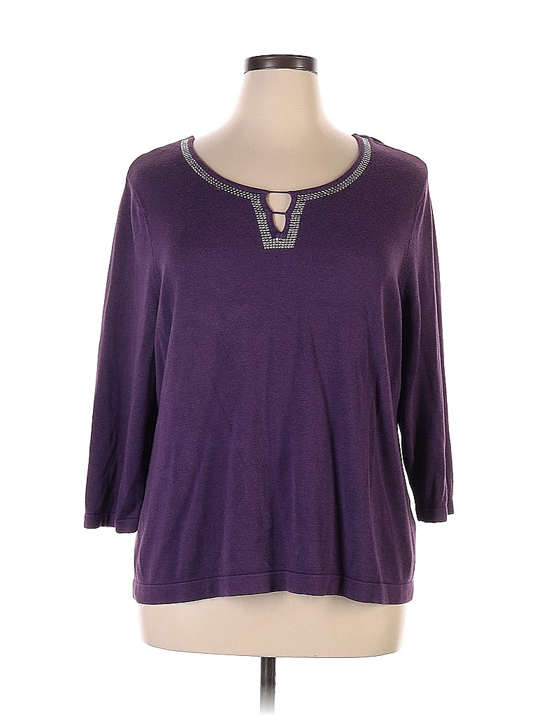 Sag Harbor Purple Pullover Sweater Size 1X (Plus) - photo 1