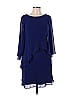 Lauren by Ralph Lauren 100% Polyester Solid Blue Apollonia Dress Size 10 - photo 1