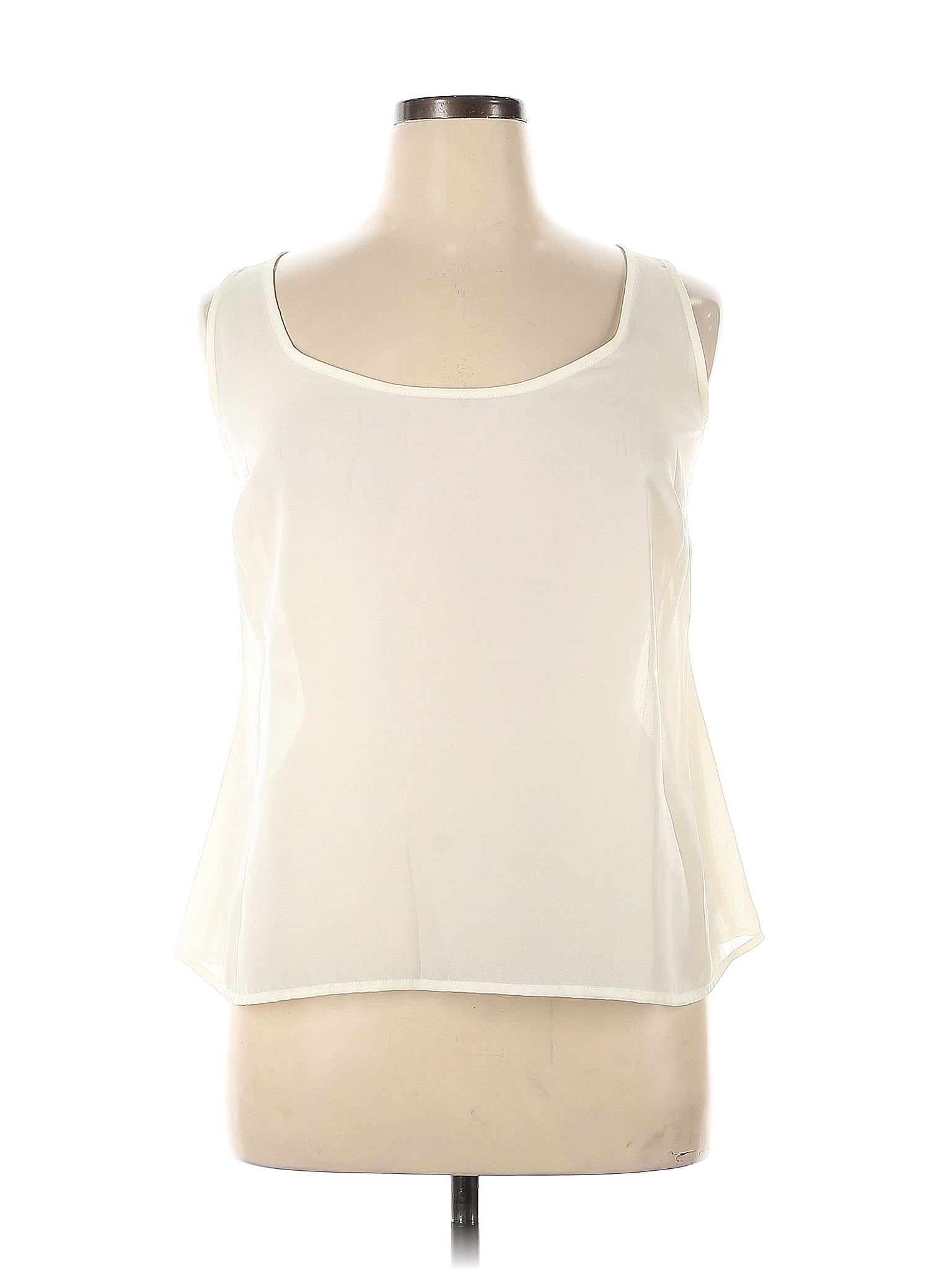 Jones New York Collection 100% Polyester Ivory Sleeveless Blouse Size ...