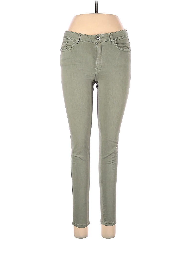 Zara Basic Solid Tortoise Green Jeans Size 6 - photo 1