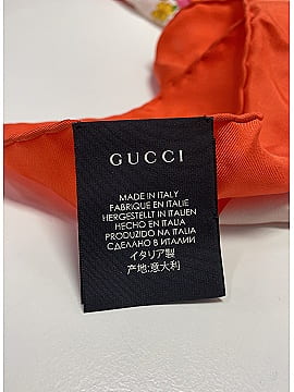 Gucci Flora-print Quilted Silk Scarf In Orange 90CM (view 2)