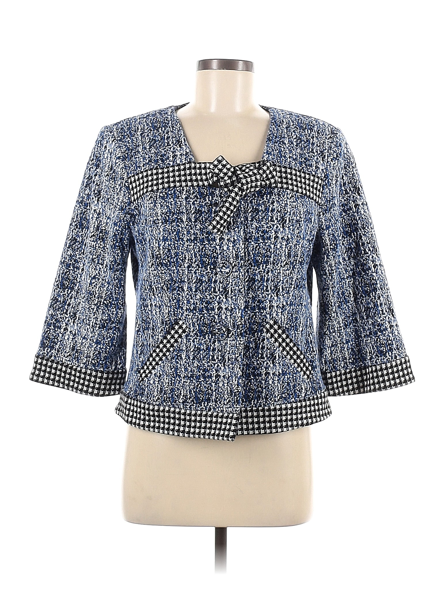 CAbi Tweed Blue Jacket Size M - 79% off | ThredUp