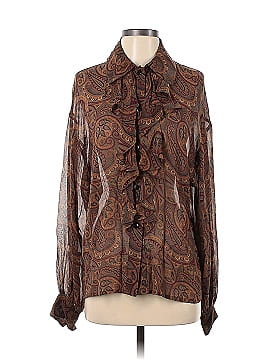 Linda Allard Ellen Tracy Long Sleeve Silk Top (view 1)