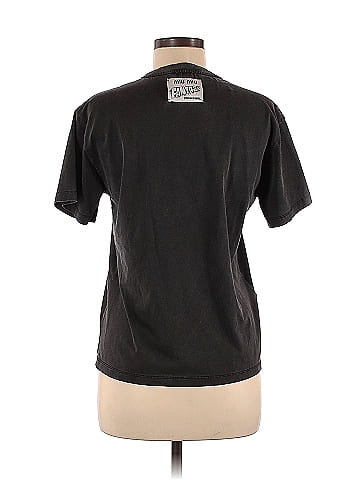 Miu Miu 100% Cotton Graphic Solid Black Short Sleeve T-Shirt