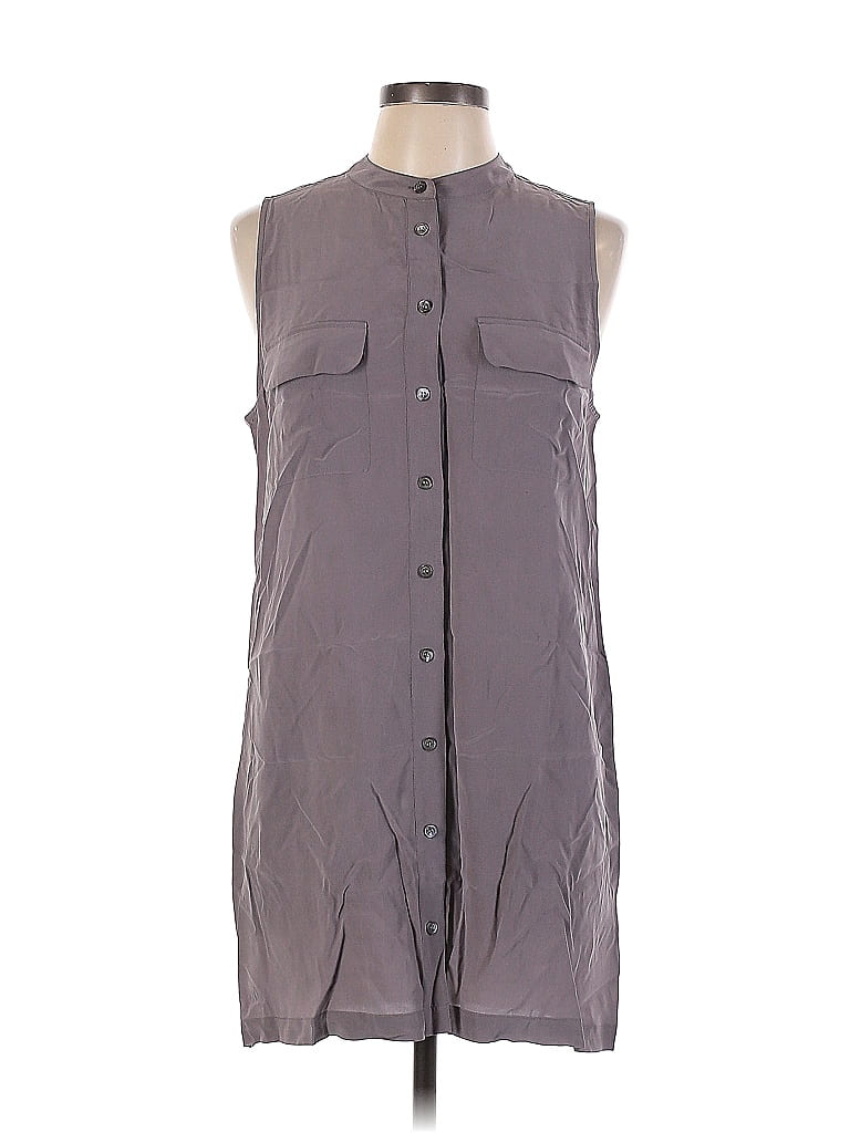 Equipment 100% Silk Gray Casual Dress Size L - photo 1